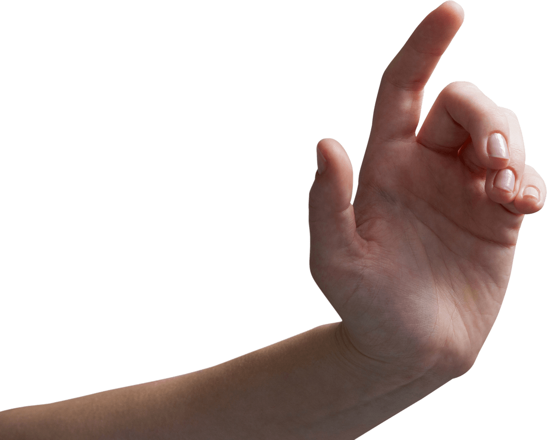 Woman's Hand with Transparent Background Making Gesture