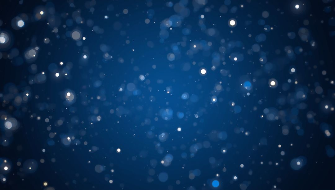 Abstract Blue Background with Glowing Defocused Light Circles