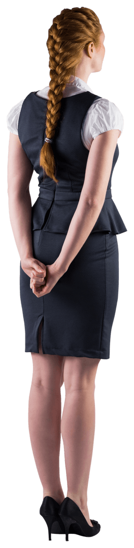 Businesswoman with Hands on Back Transparent Background