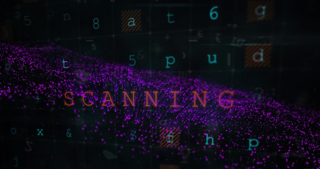 Digital Security Warning Interface with Scanning Symbol