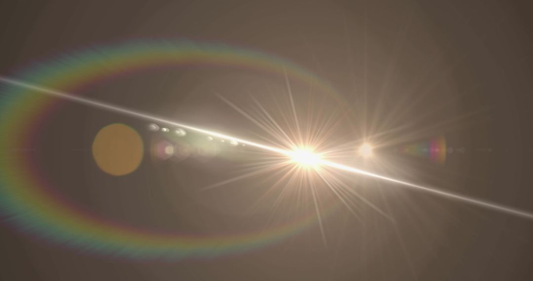 Bright Prism Light Spectrum with Flare on Grey