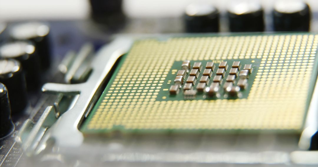 Close-up of Processor on Circuit Board