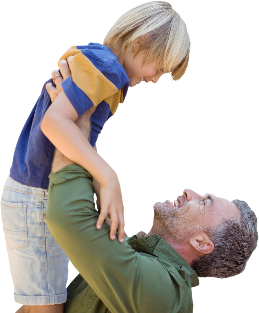 Transparent Background: Father Holding Son in Playful Pose - Download Free Stock Images Pikwizard.com