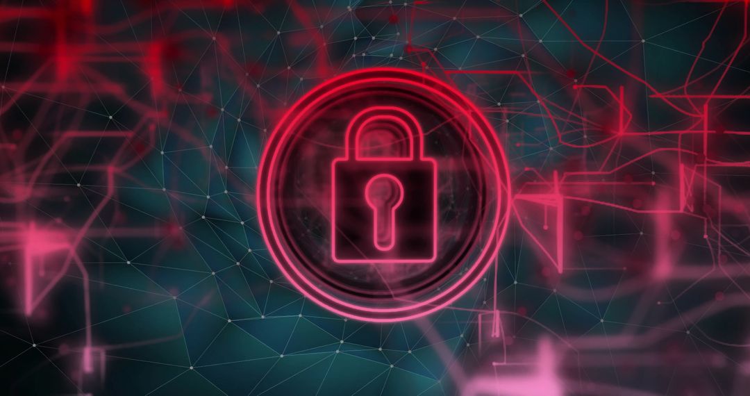 Abstract Digital Lock Icon Over Secure Network Connections