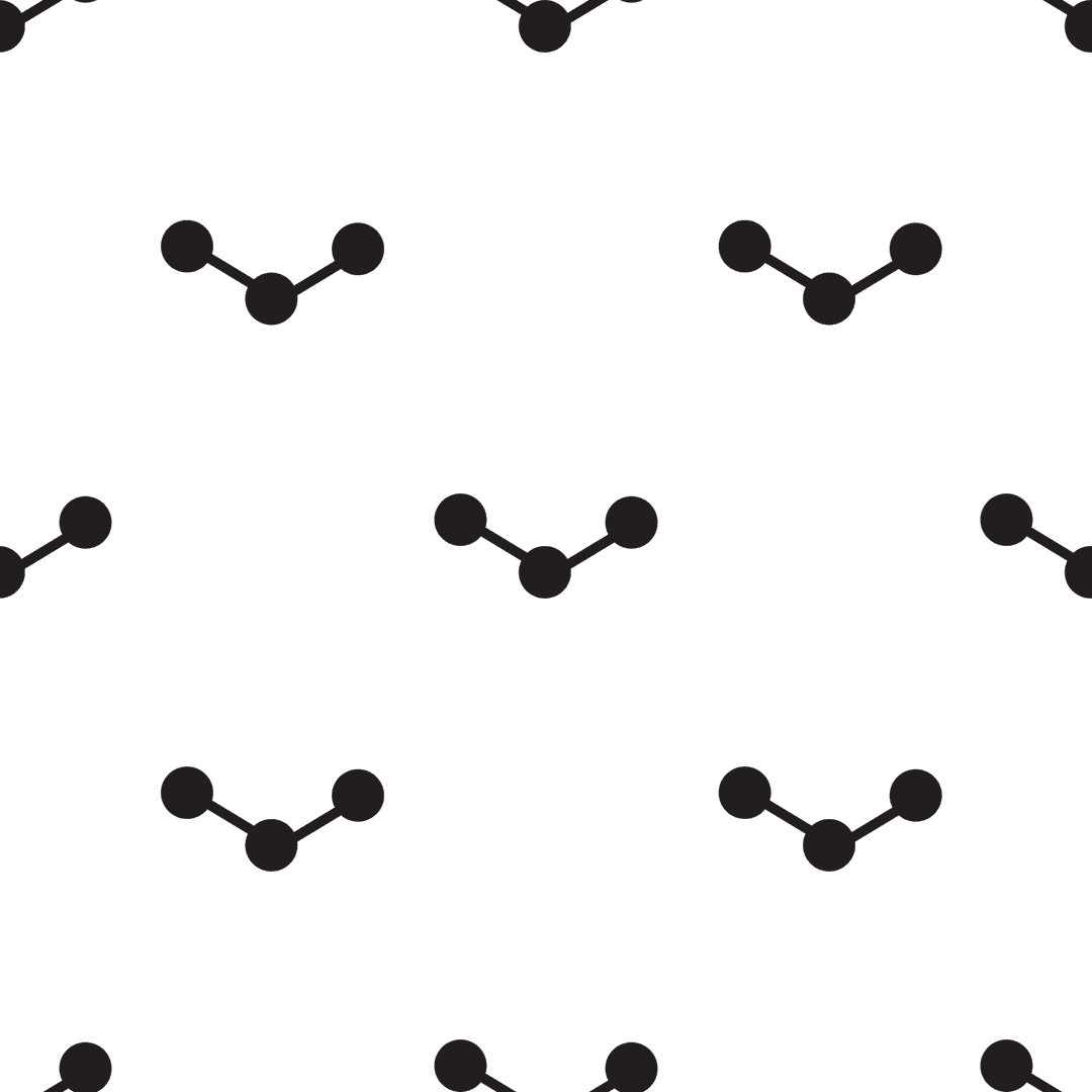 Black Molecules Pattern on Transparent Background