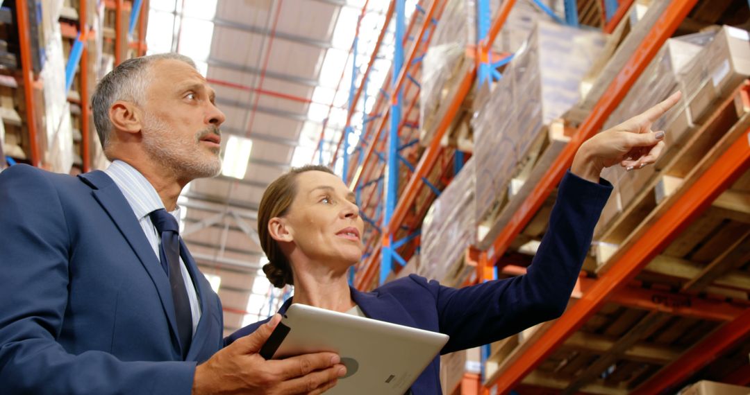 Warehouse Managers Planning With Tablet Technology
