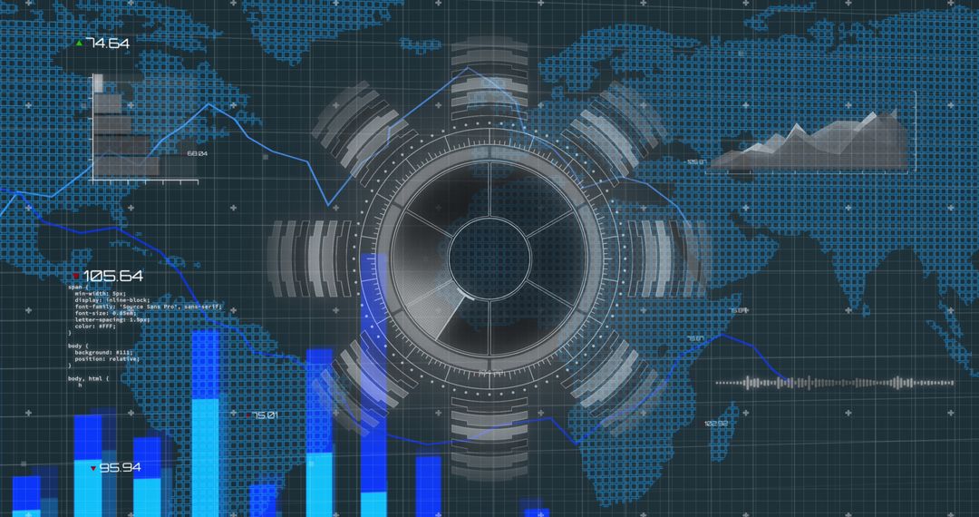 Futuristic Global Data Analysis Interface Concept