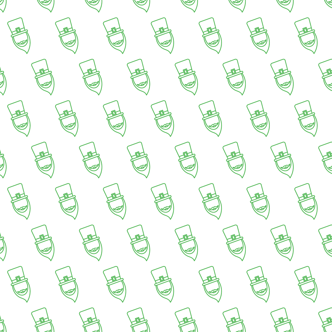 Leprechaun Heads Pattern on Transparent Background