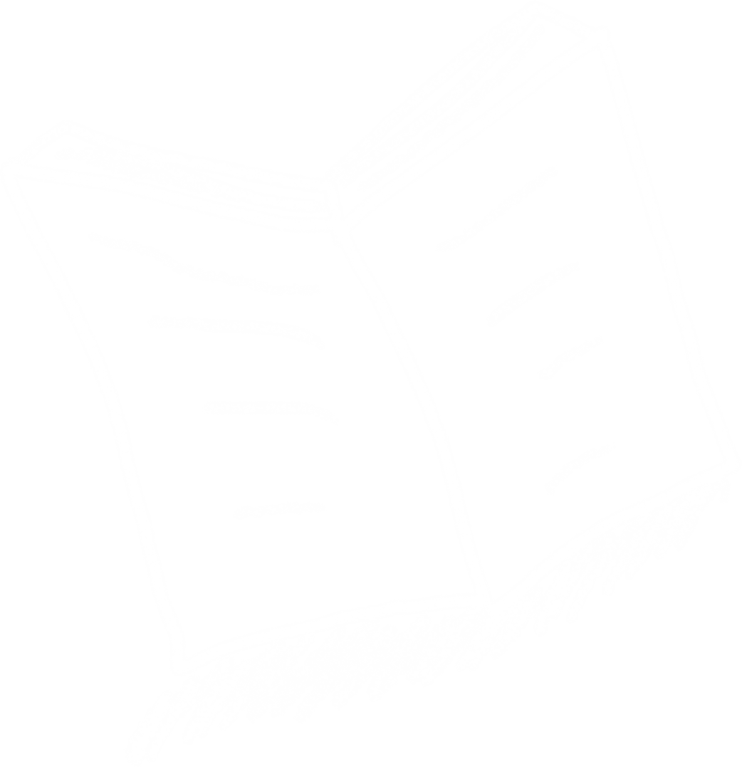 White Open Book Illustration on Transparent Background