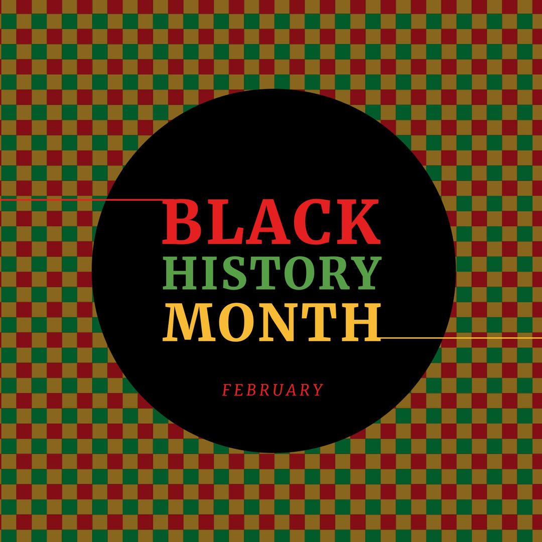 Black History Month Celebration Design with Checkerboard Background