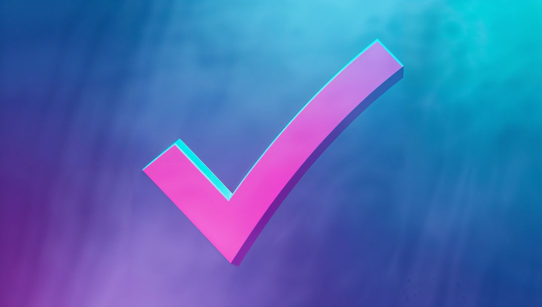 3D Check Mark in Vivid Digital Art Style
