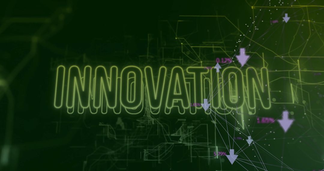 Futuristic Digital Innovation Display with Data Interface