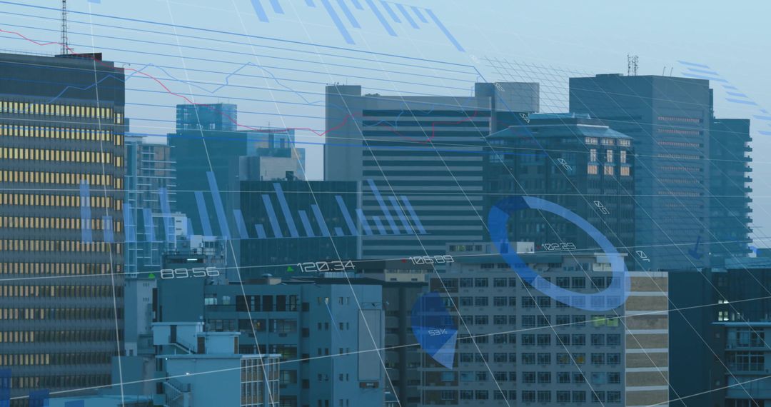 Financial Data Visualization on Urban Skyline