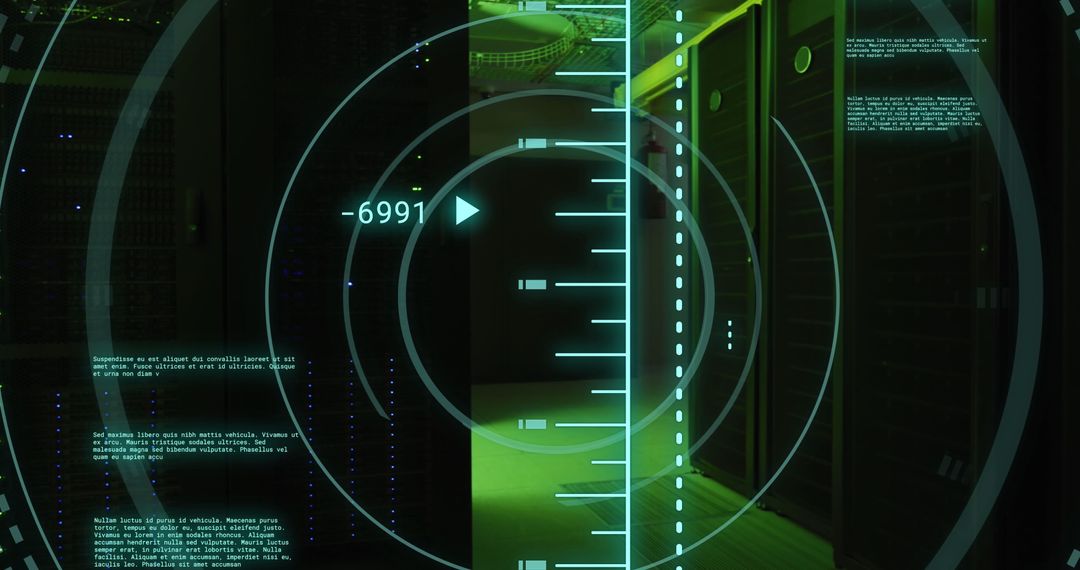 High-Tech Data Processing and Analysis in Server Room
