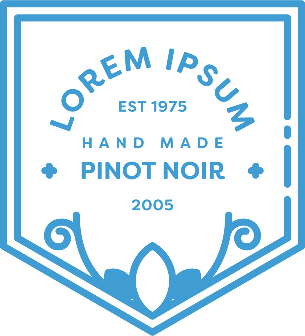 Elegant Transparent Pinot Noir Label Design with Decorative Elements