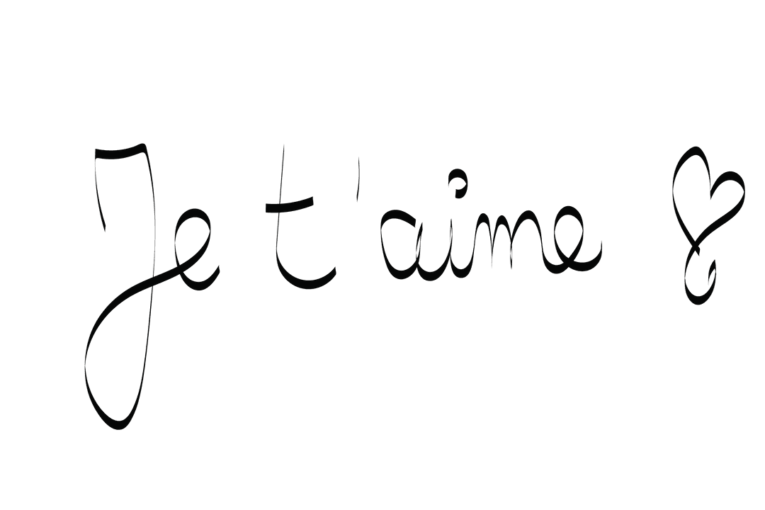 Je t'aime Text on Transparent Background Illustration