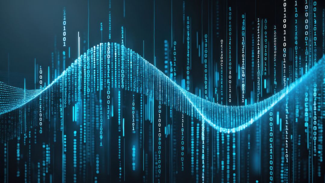 Digital Wave of Binary Code and Data Streams - Free Images, Stock Photos and Pictures on Pikwizard.com