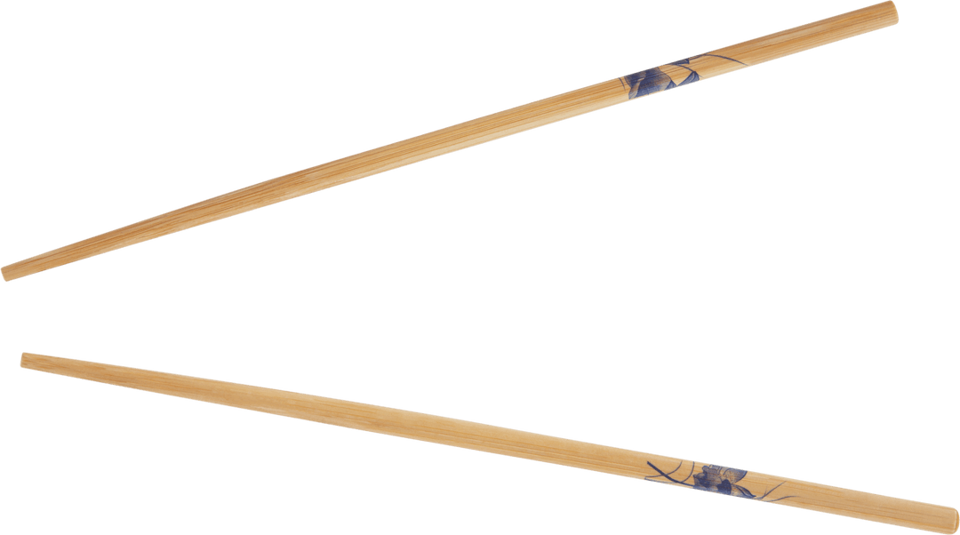 Transparent Bamboo Chopsticks with Simple Pattern Close-Up