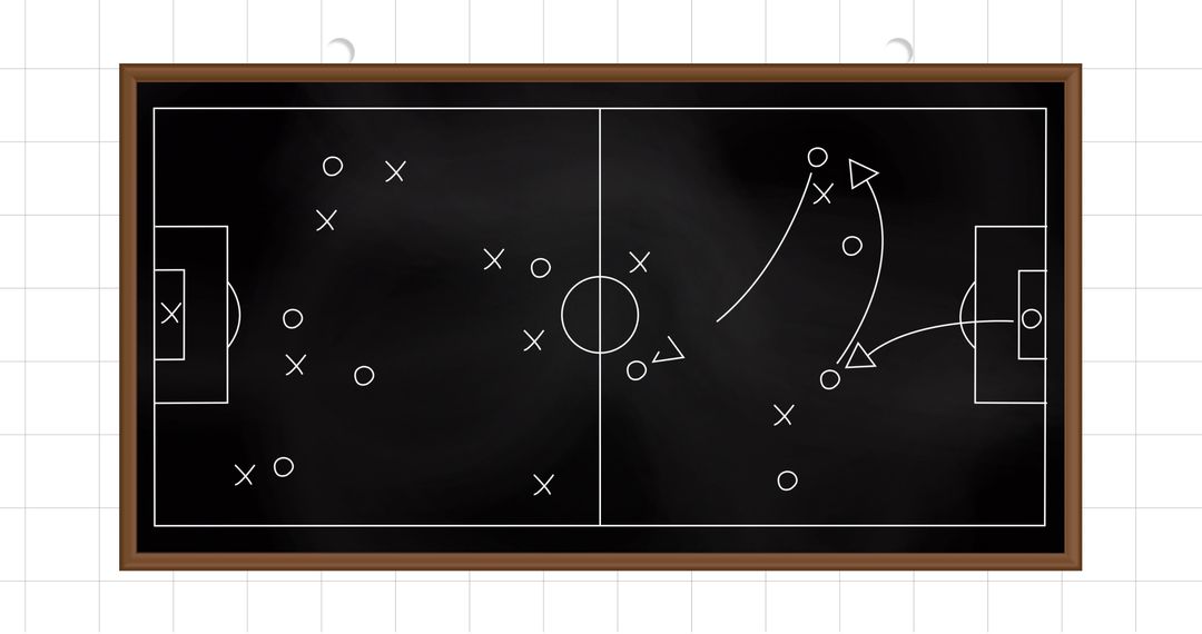 Soccer Strategy Diagram on Blackboard Tactics