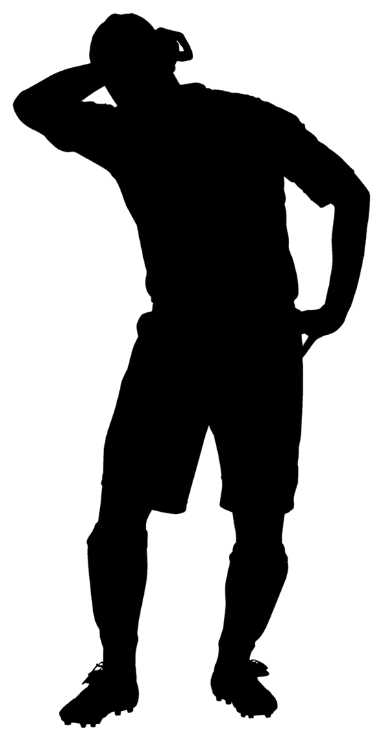 Silhouette of Powerful Athlete with Transparent Background