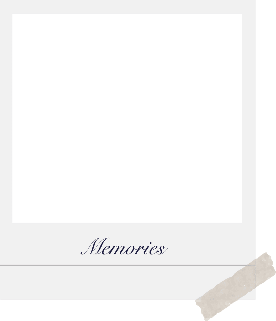 Minimalist Transparent Instant Photo Frame Design with Tape