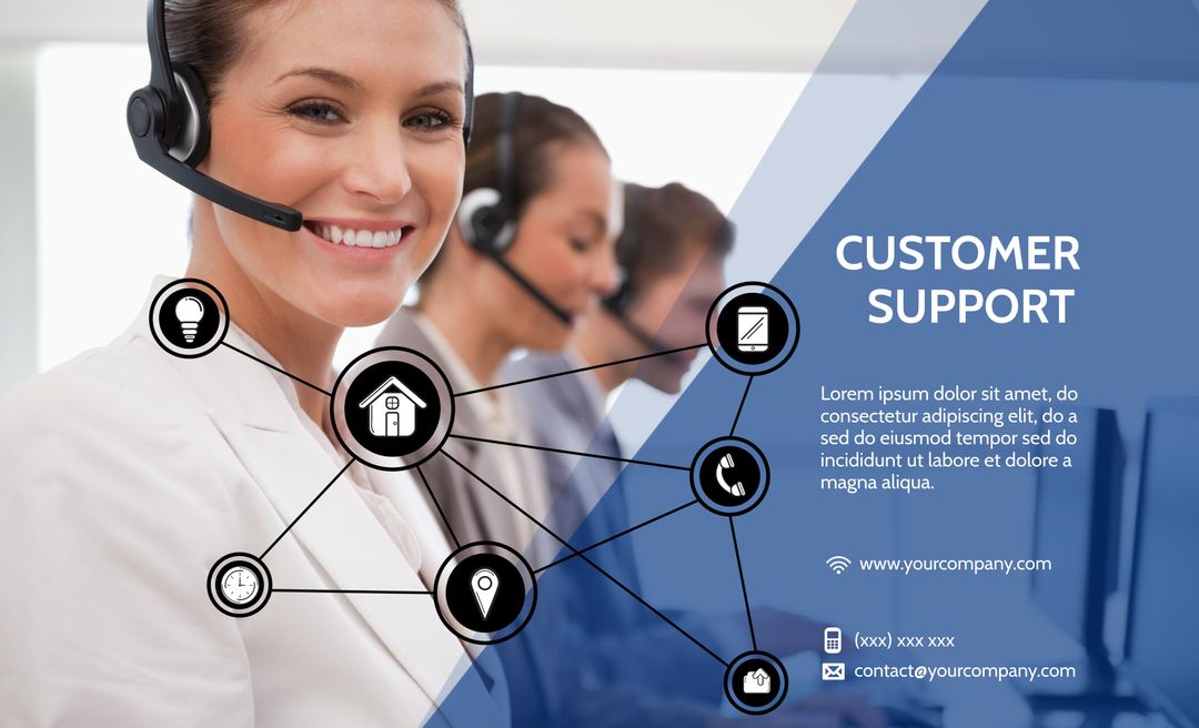 Professional Customer Service Representative with Headset