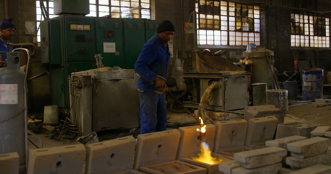 Factory Workers Molding and Casting Metal Components - Free Images, Stock Photos and Pictures on Pikwizard.com