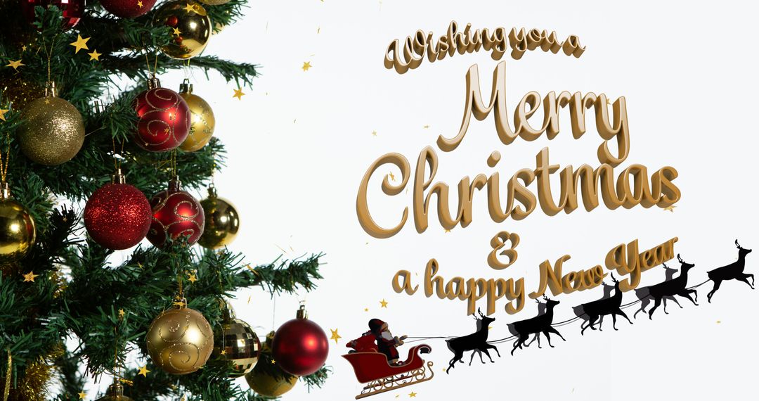 Festive Christmas Greetings with Tree and Typographic Design