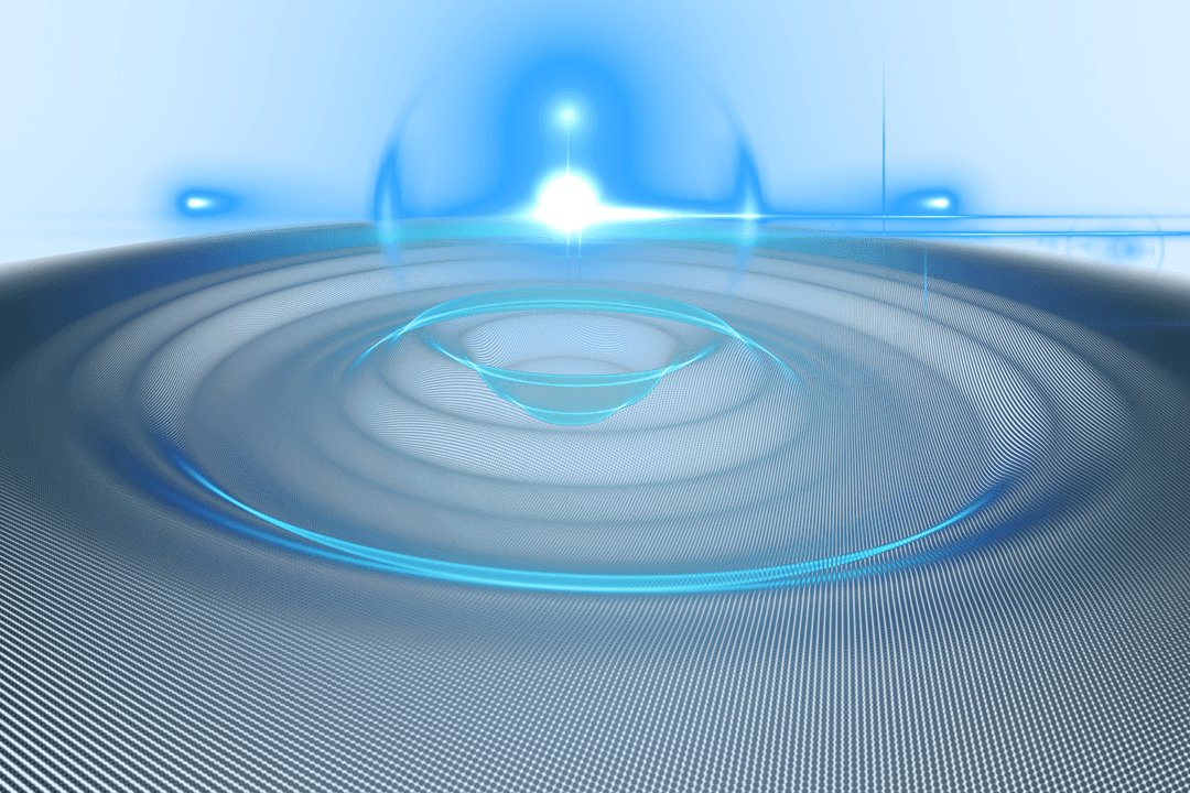 Digital Abstract Blue Shape on Transparent Background