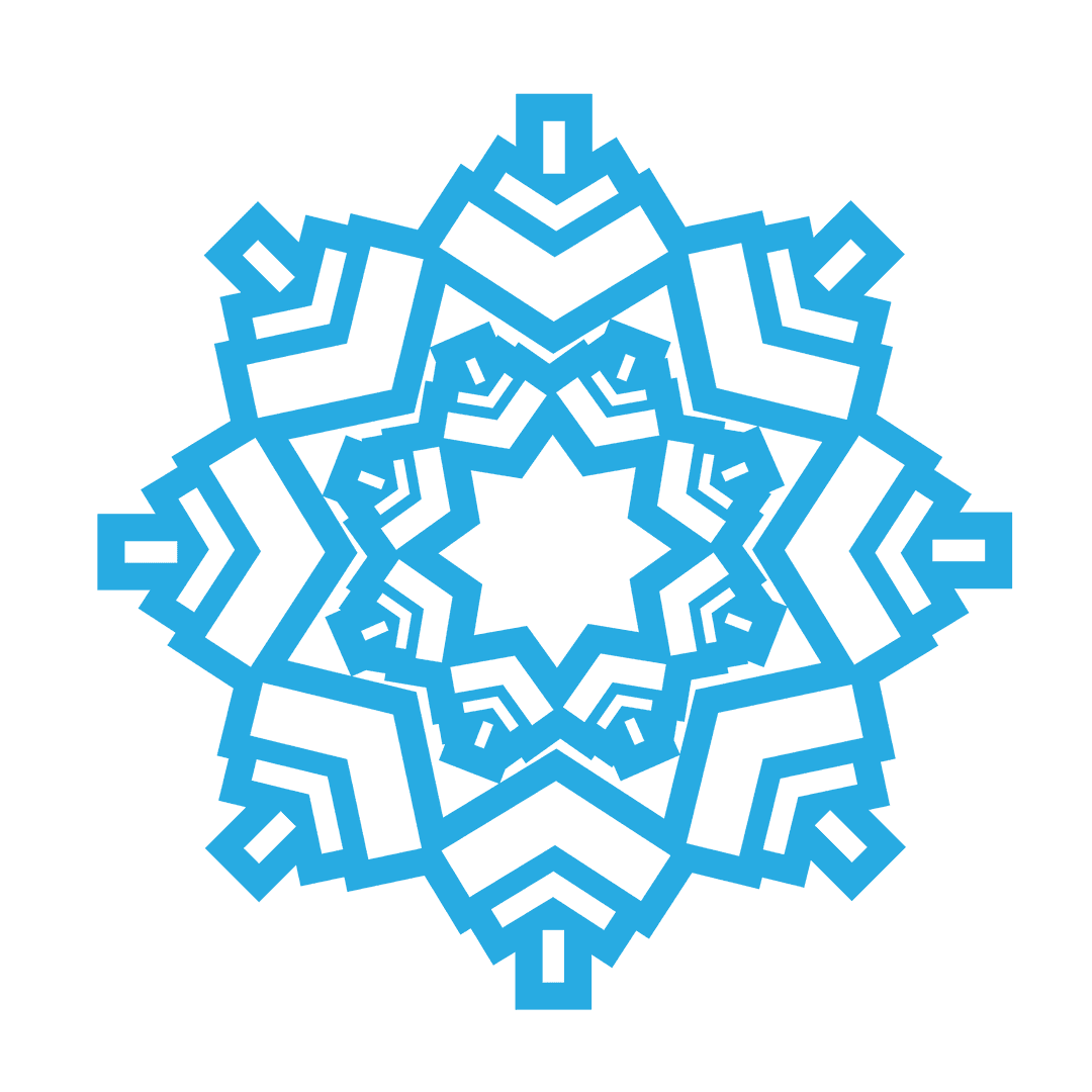 Intricate Blue Transparent Snowflake Design for Winter Backgrounds