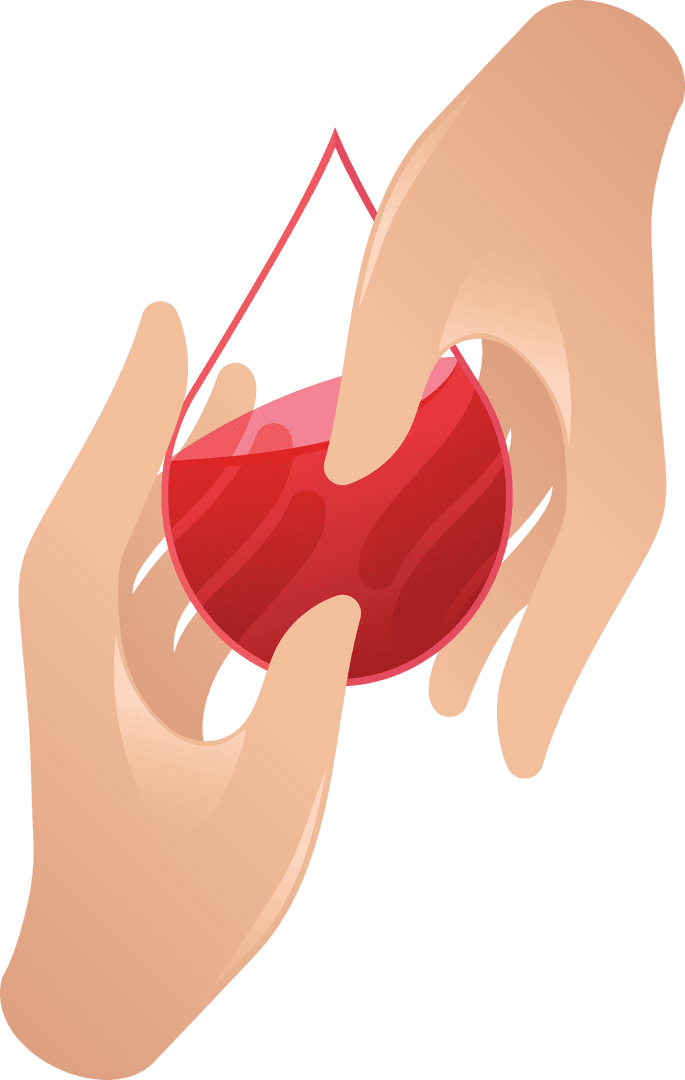Hands Holding Transparent Blood Donation Drop Icon