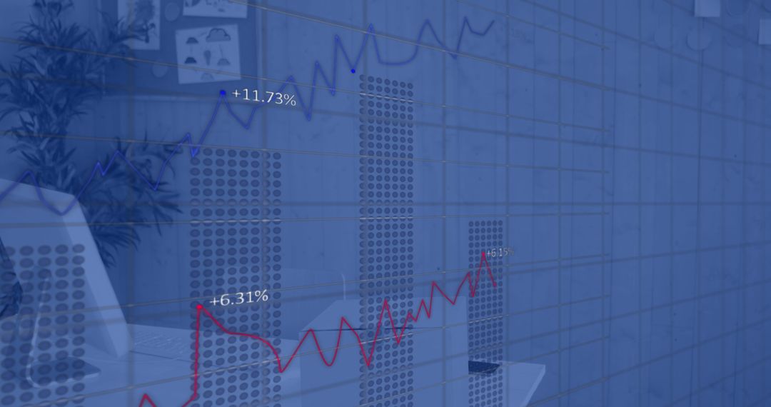 Financial Data and Growth Charts in Modern Office Space