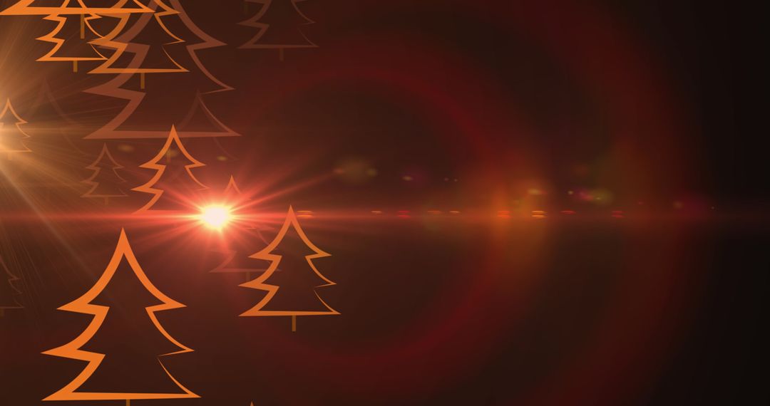 Festive Christmas Tree Light Burst on Dark Background