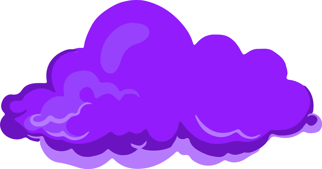Whimsical Purple Cloud on Transparent Background for Digital Art