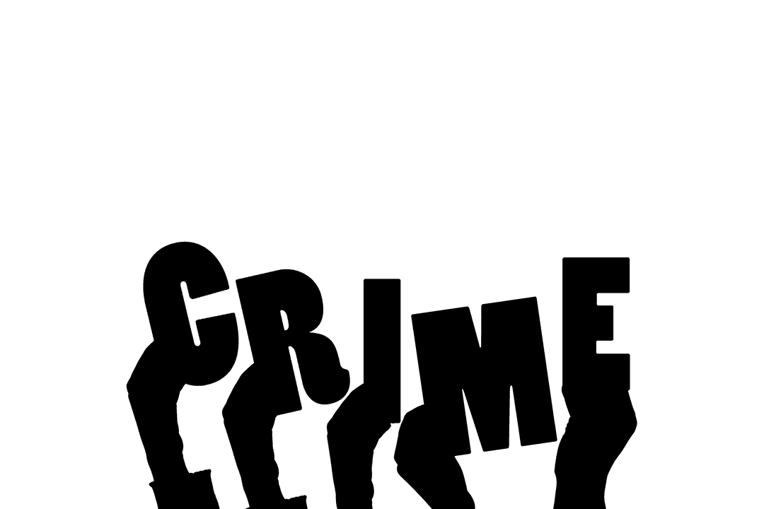 Hands Holding Crime Text on Transparent Background