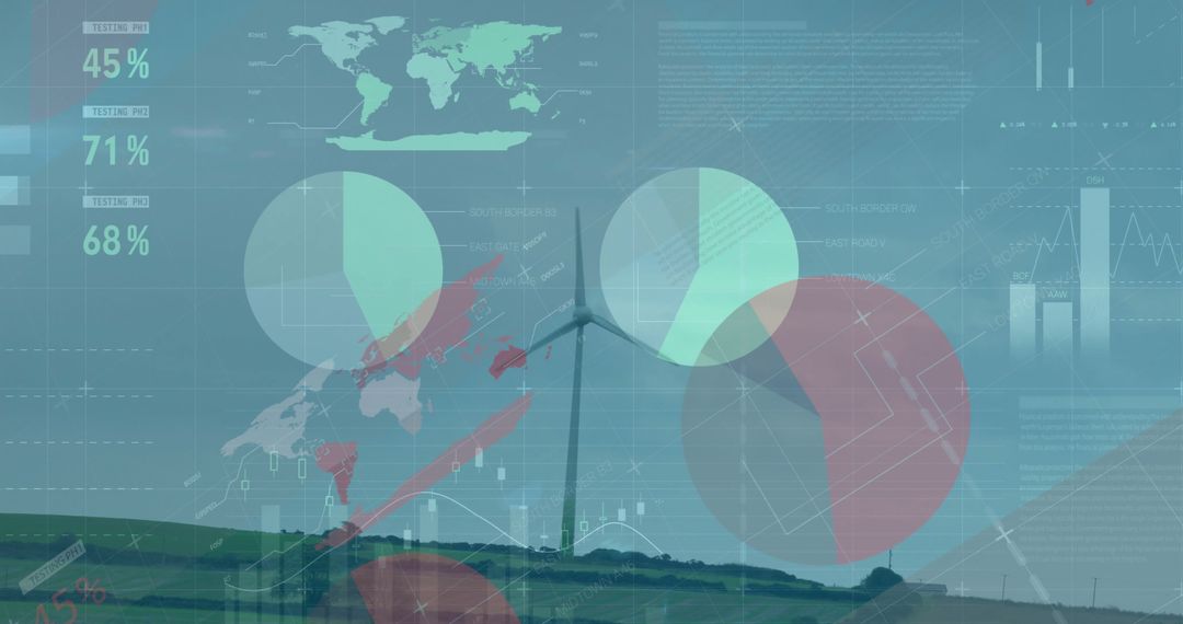 Sustainable Energy Analytics Infographic with Wind Turbine