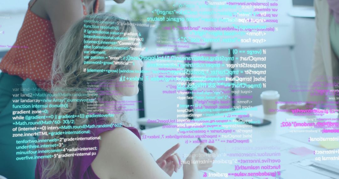 Team Collaborating with Digital Financial Data Visualization