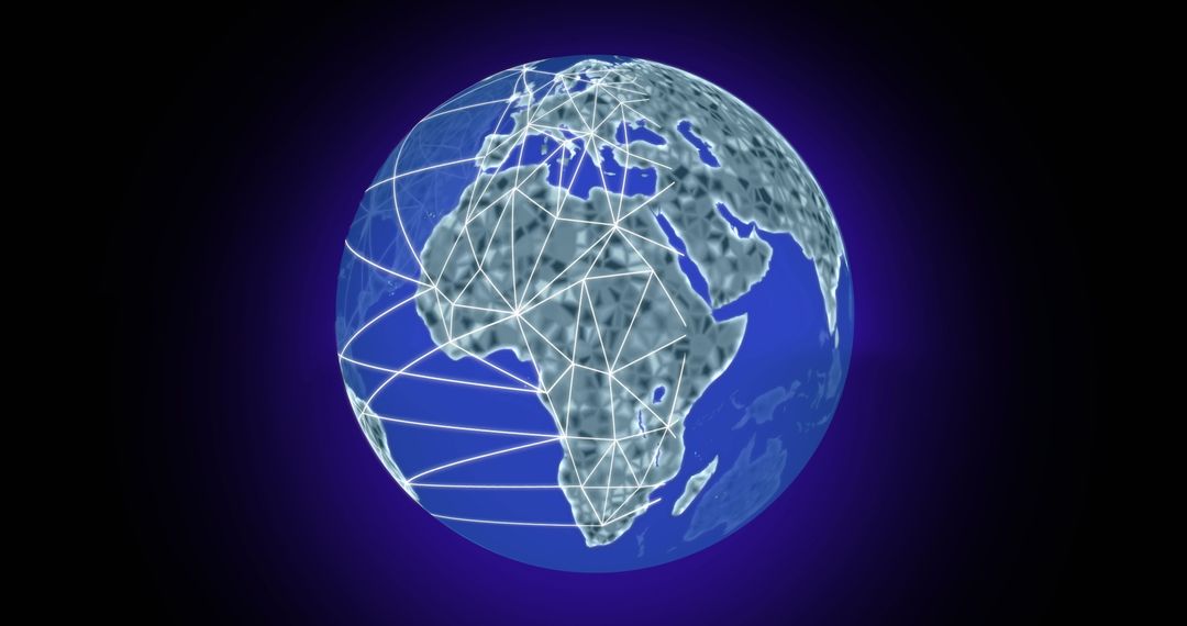 Digital Network Connections Across Global Sphere