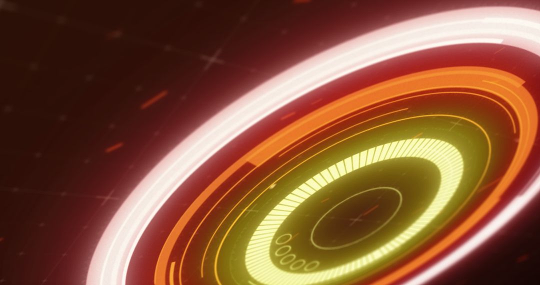 Futuristic Digital Interface with Glowing Orange Circles