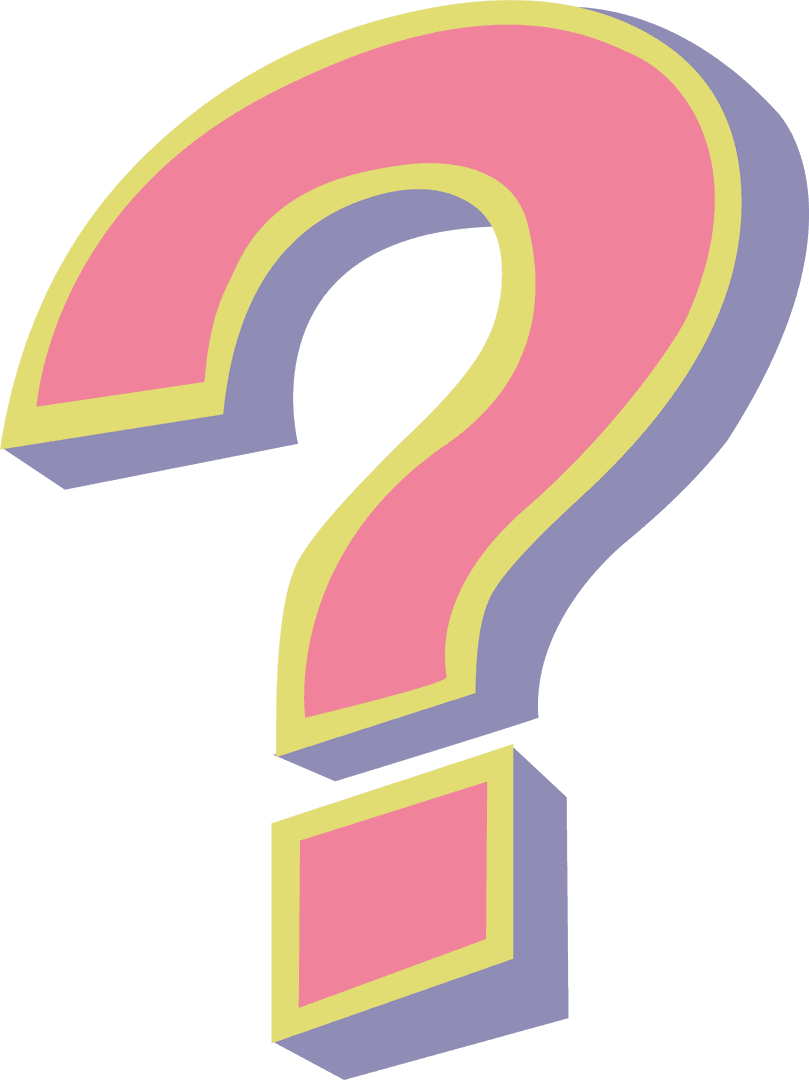 Colorful Transparent Question Mark Isolated on White