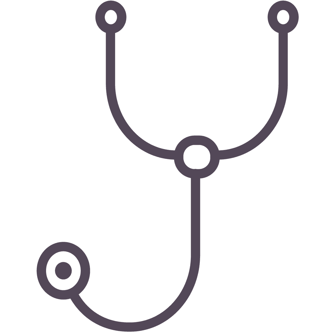 Purple Transparent Stethoscope Icon for Medical Use