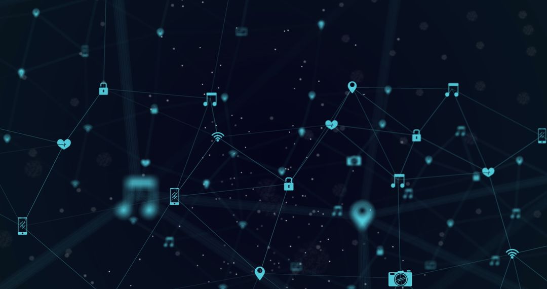 Digital Network with Social Media Icons Symbolizing Connectivity