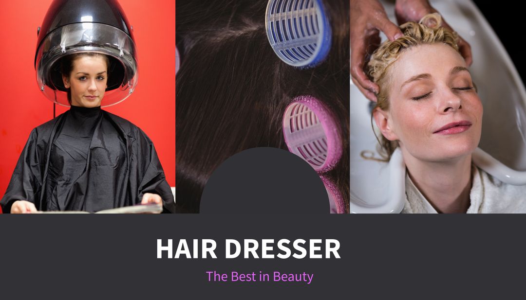 Professional Hairdresser Services Showcased in Collage Template - Download Free Stock Templates Pikwizard.com