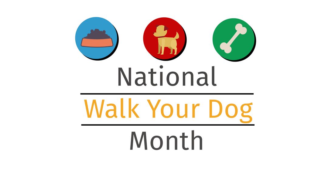 Celebrating National Walk Your Dog Month with Fun Icons - Free Images, Stock Photos and Pictures on Pikwizard.com