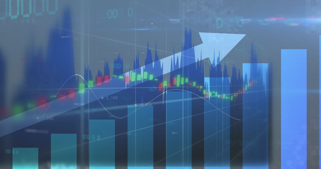 Abstract Financial Data Visualization and Growth Concept