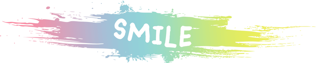 Colorful Brush Stroke with Smile Message on Transparent Background