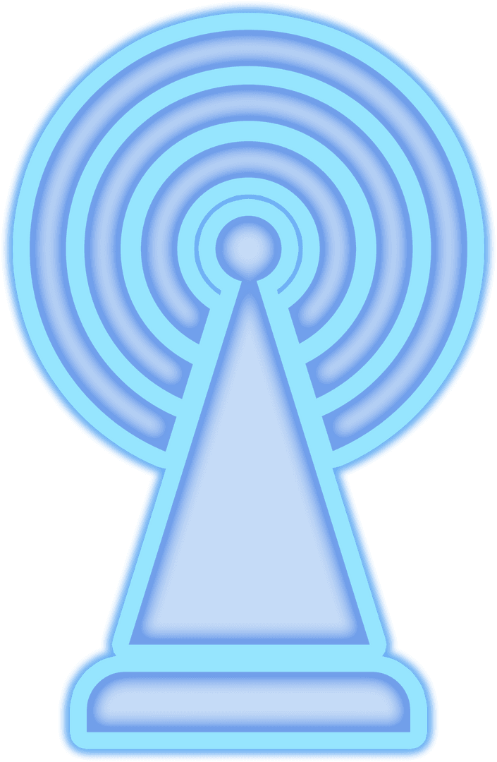 Blue Wireless Internet Symbol Illustration on Transparent Background