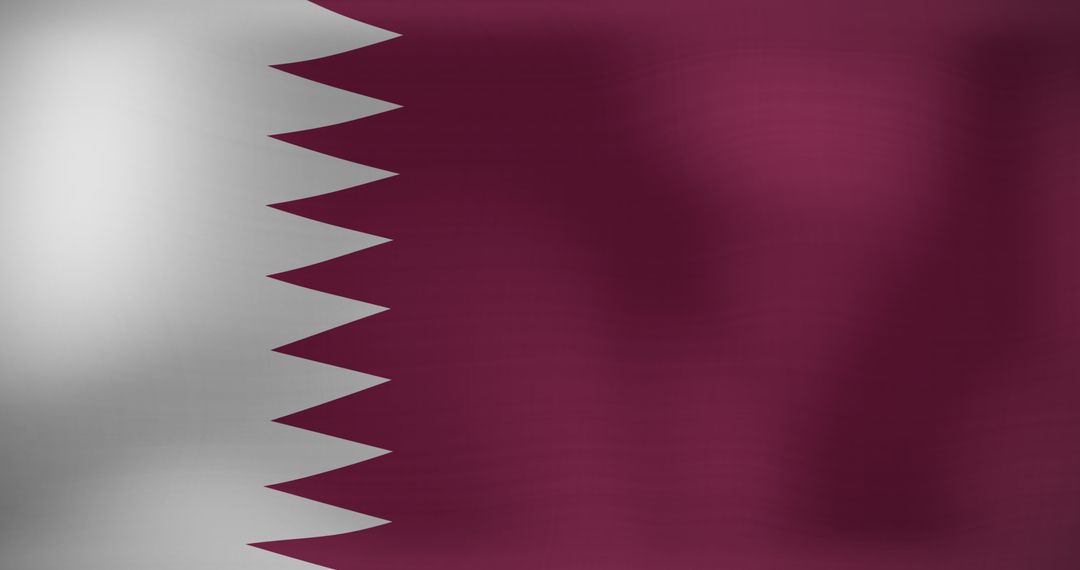 Waving Qatar National Flag Blowing in the Wind