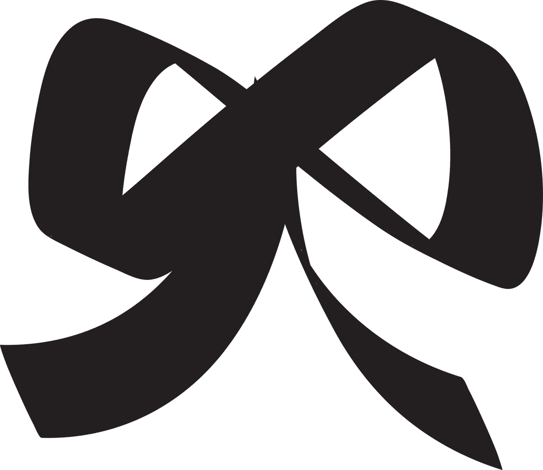 Black Ribbon Elegant Bow on Transparent Background