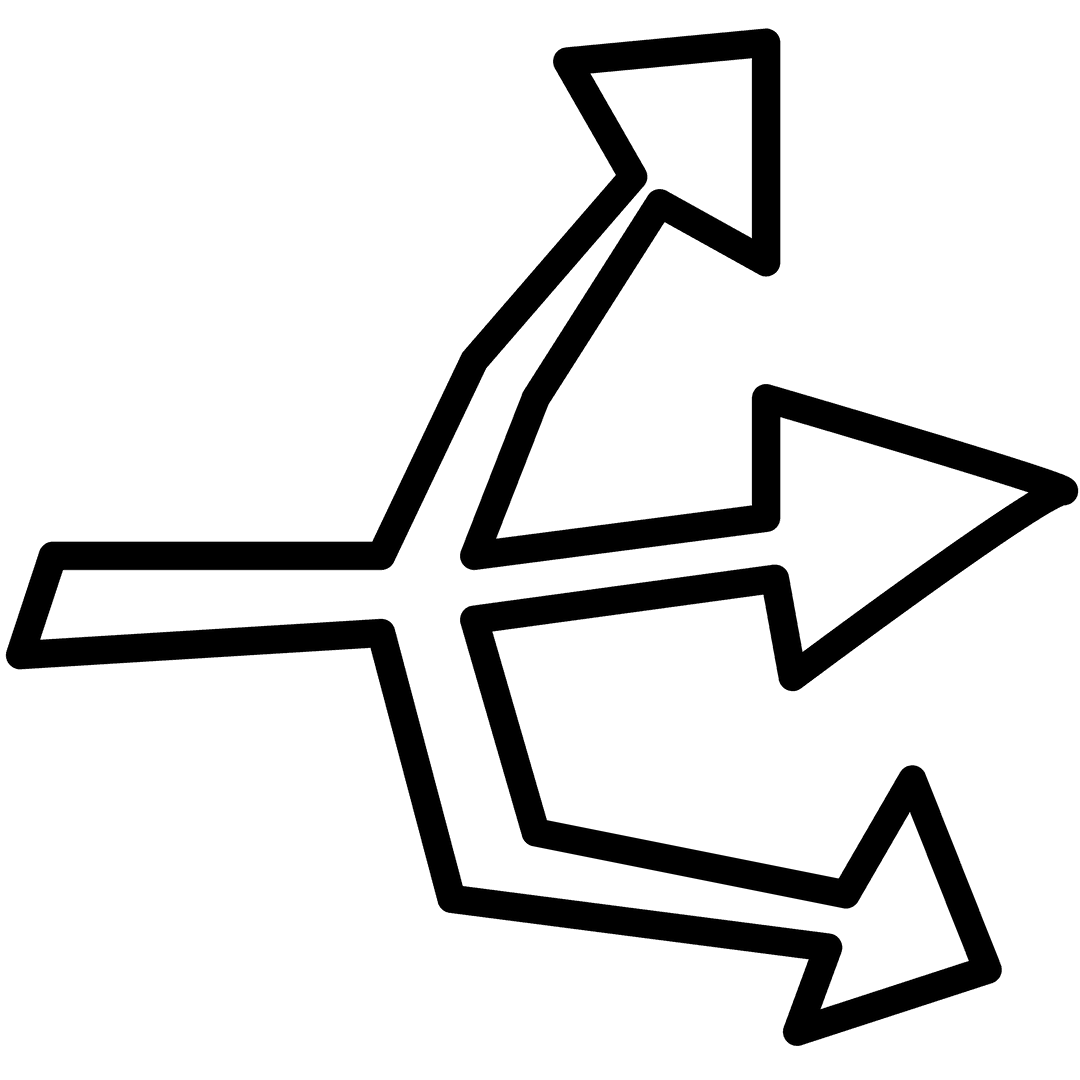 Black Curved Arrows PNG on Transparent Background